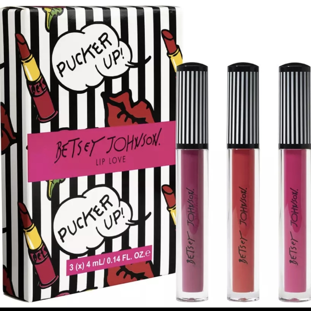 Betsey Johnson Lip Love Long Lasting Matte Liquid Lip Colour Set Of Three